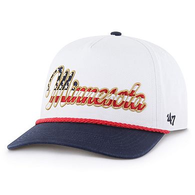 Men's '47 White Minnesota Vikings Patriotic Overhand Hitch Adjustable Hat