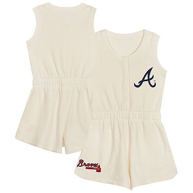 Girls Preschool Cream Atlanta Braves Girl Power Tank Romper