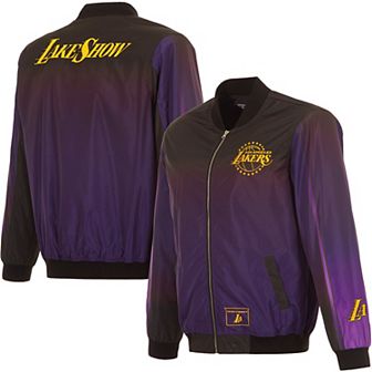 Men's JH Design Black Los Angeles Lakers 2024/25 City Edition Full-Zip Nylon Bomber Jacket