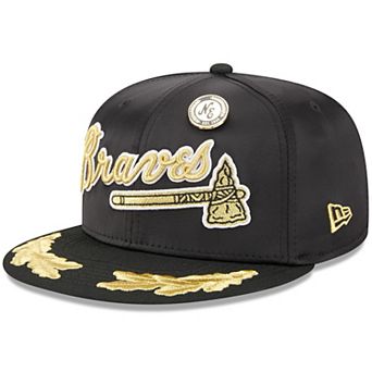Men's New Era Black Atlanta Braves 2025 59FIFTY Day Gold Leaf 59FIFTY Fitted Hat