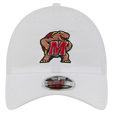 Men's New Era White Maryland Terrapins Active Ripstop 9TWENTY Adjustable Hat