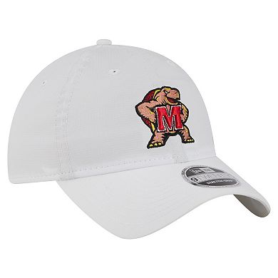 Men's New Era White Maryland Terrapins Active Ripstop 9TWENTY Adjustable Hat