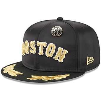 Men's New Era Black Boston Red Sox 2025 59FIFTY Day Gold Leaf 59FIFTY Fitted Hat