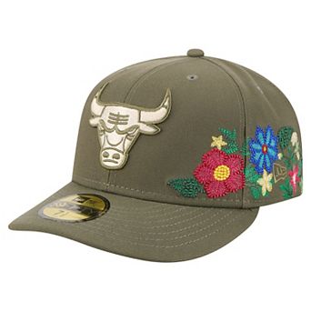 Men's New Era Olive Chicago Bulls Tonal Florals 59FIFTY Fitted Hat