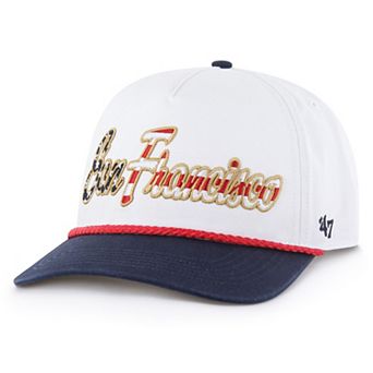 Men's '47 White San Francisco 49ers Patriotic Overhand Hitch Adjustable Hat
