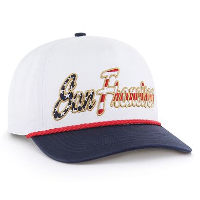 Men's '47 White San Francisco 49ers Patriotic Overhand Hitch Adjustable Hat