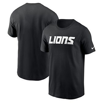 Men's Nike Black Detroit Lions Primetime Wordmark Essential T-Shirt