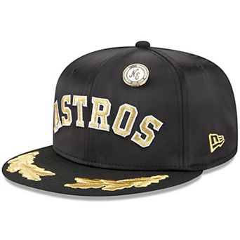 Men's New Era Black Houston Astros 2025 59FIFTY Day Gold Leaf 59FIFTY Fitted Hat