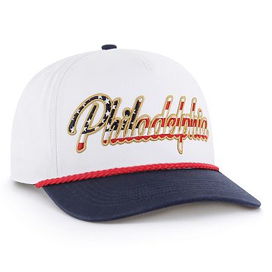 Men's '47 White Philadelphia Eagles Patriotic Overhand Hitch Adjustable Hat