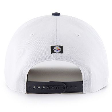 Men's '47 White Pittsburgh Steelers Patriotic Overhand Hitch Adjustable Hat