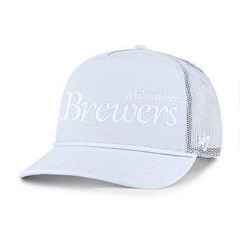Men's '47 Light Blue Milwaukee Brewers Foundation Script Hitch Adjustable Trucker Hat