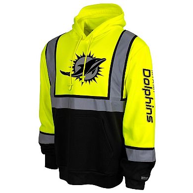 Men's Yellow Miami Dolphins High-Visibility Safety Hooded Sweatshirt
