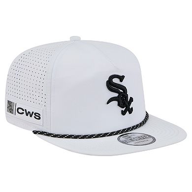 Men's New Era White Chicago White Sox Perforated Golfer Snapback Hat