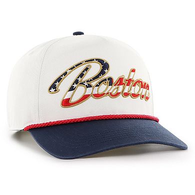 Men's '47 White Boston Red Sox Patriotic Overhand Hitch Adjustable Hat