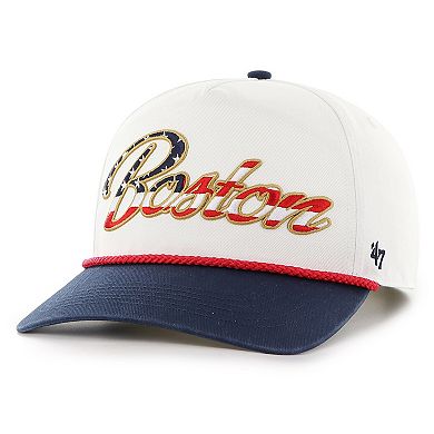 Men's '47 White Boston Red Sox Patriotic Overhand Hitch Adjustable Hat