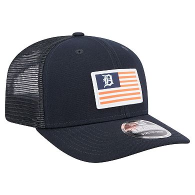 Men's New Era Navy Detroit Tigers Flag 9SEVENTY Stretch-Snap Hat