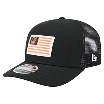 Men's New Era Black Baltimore Orioles Flag 9SEVENTY Stretch-Snap Hat