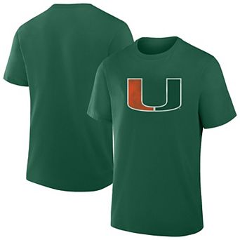 Men's Fanatics Green Miami Hurricanes Big & Tall Distressed Vintage Logo T-Shirt