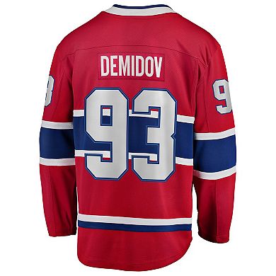 Men's Fanatics Ivan Demidov Red Montreal Canadiens Home Breakaway Jersey