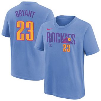Youth Nike Kris Bryant Light Blue Colorado Rockies Fuse City Connect Name & Number T-Shirt