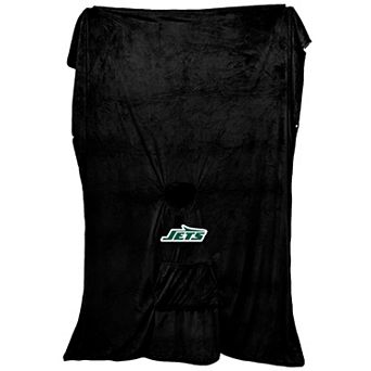 New York Jets 60" x 80" Logo Patch Team Color Bloncho with Sherpa