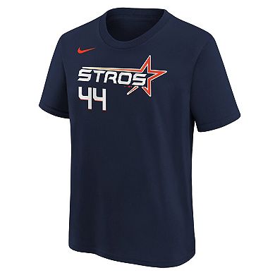 Youth Nike Yordan Alvarez Navy Houston Astros Fuse City Connect Name & Number T-Shirt