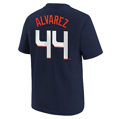 Youth Nike Yordan Alvarez Navy Houston Astros Fuse City Connect Name & Number T-Shirt