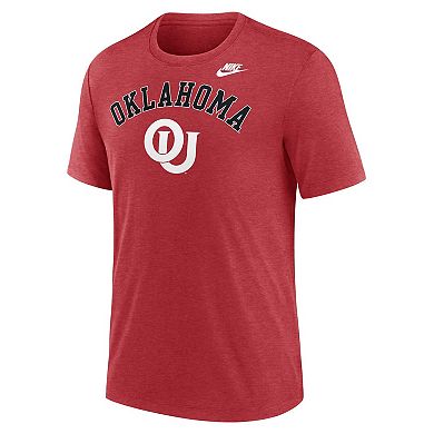 Men's Nike Heather Crimson Oklahoma Sooners Legacy Arch Tri-Blend T-Shirt