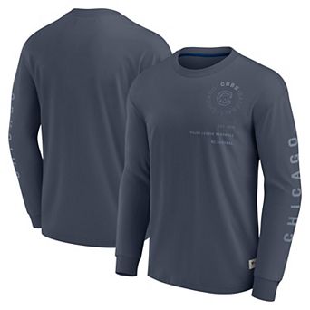 Men's Fanatics Blue Chicago Cubs Elements Future Ground Tonal Info Long Sleeve T-Shirt