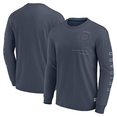 Men's Fanatics Blue Chicago Cubs Elements Future Ground Tonal Info Long Sleeve T-Shirt