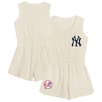 Girls Preschool Cream New York Yankees Girl Power Tank Romper