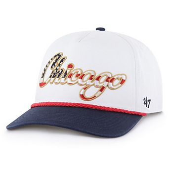 Men's '47 White Chicago Bears Patriotic Overhand Hitch Adjustable Hat