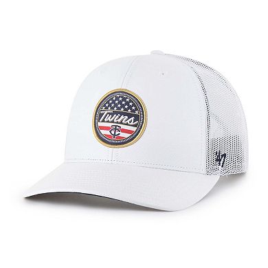 Men's '47 White Minnesota Twins Homage Adjustable Trucker Hat