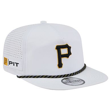 Men's New Era White Pittsburgh Pirates Perforated Golfer Snapback Hat