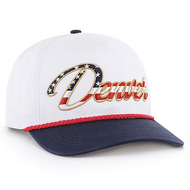 Men's '47 White Denver Broncos Patriotic Overhand Hitch Adjustable Hat