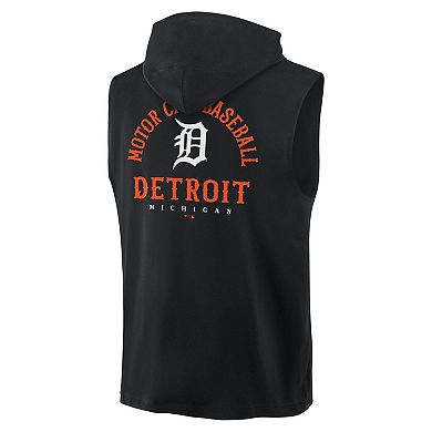 Men's Fanatics Black Detroit Tigers Fire Speed Sleeveless Pullover Hoodie