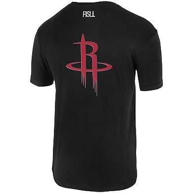 Unisex FISLL Black Houston Rockets Oversize Logo T-Shirt