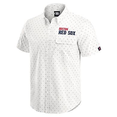 Men's Darius Rucker Collection by Fanatics Cream Boston Red Sox Printed Button-Down Shirt