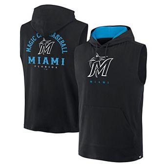 Men's Fanatics Black Miami Marlins Fire Speed Sleeveless Pullover Hoodie
