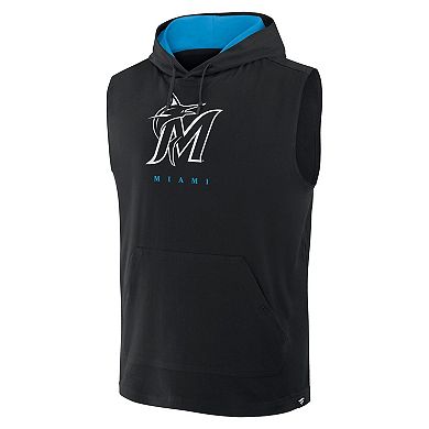 Men's Fanatics Black Miami Marlins Fire Speed Sleeveless Pullover Hoodie