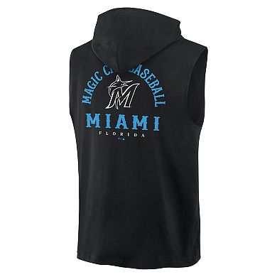 Men's Fanatics Black Miami Marlins Fire Speed Sleeveless Pullover Hoodie