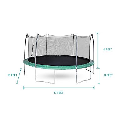 Skywalker Trampolines 17ft x 15ft Oval Trampoline with Enclosure Green