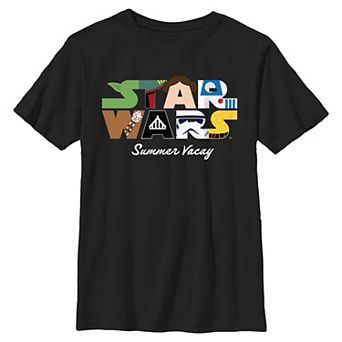 Boys 8-20 Star Wars Character Fill Title Logo Summer Vacay Graphic Tee