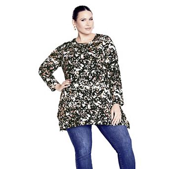 Avenue Women's Plus Size Leisure Button Tunic