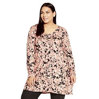 Avenue Women's Plus Size Leisure Button Tunic