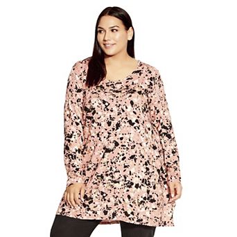 Avenue Women's Plus Size Leisure Button Tunic