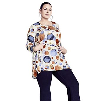 Avenue Women's Plus Size Leisure Button Tunic