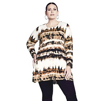 Avenue Women's Plus Size Leisure Button Tunic