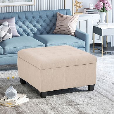 Merax 31" Modern Storage Ottoman, Accent Piece Footstool for Living Room
