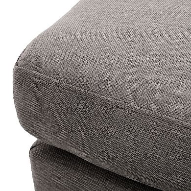 Merax Springfield Ottoman, Small Ottoman Foot Rest with Sturdy Wood Legs